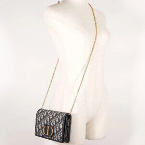 Dior 2WAY waist pouch Shoulder Bag Trotter Oblique Navy/Gold Hardware